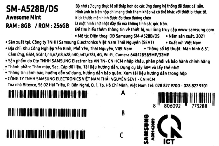 Điện thoại Samsung Galaxy A52s 5G 256GB Màu Trắng