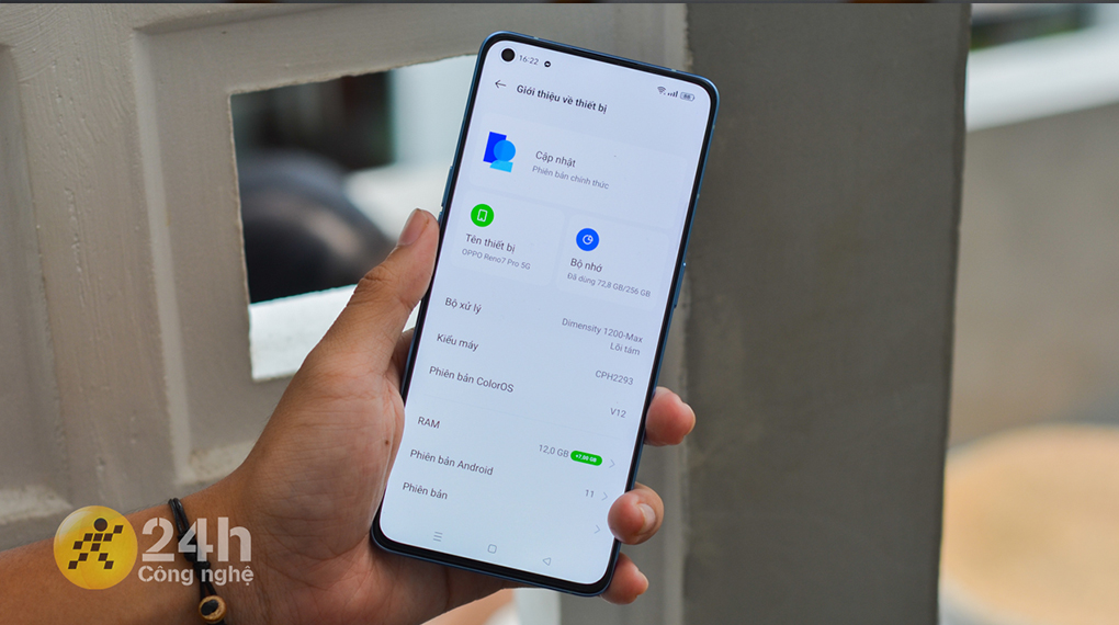 Hô trợ RAM lên đến 12 GB - OPPO Reno7 Pro 5G