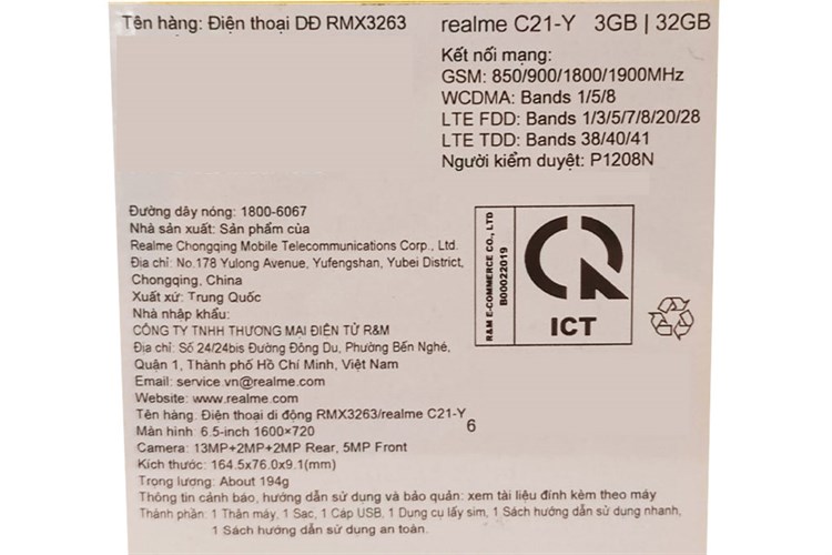 Điện thoại realme C21-Y 3GB