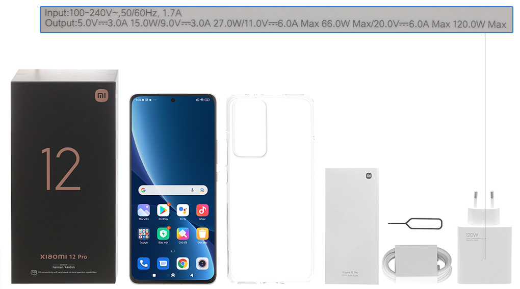 Bộ sản phẩm gồm: Hộp, Sách hướng dẫn, Cây lấy sim, Ốp lưng, Cáp Type C, Củ sạc nhanh rời đầu Type A