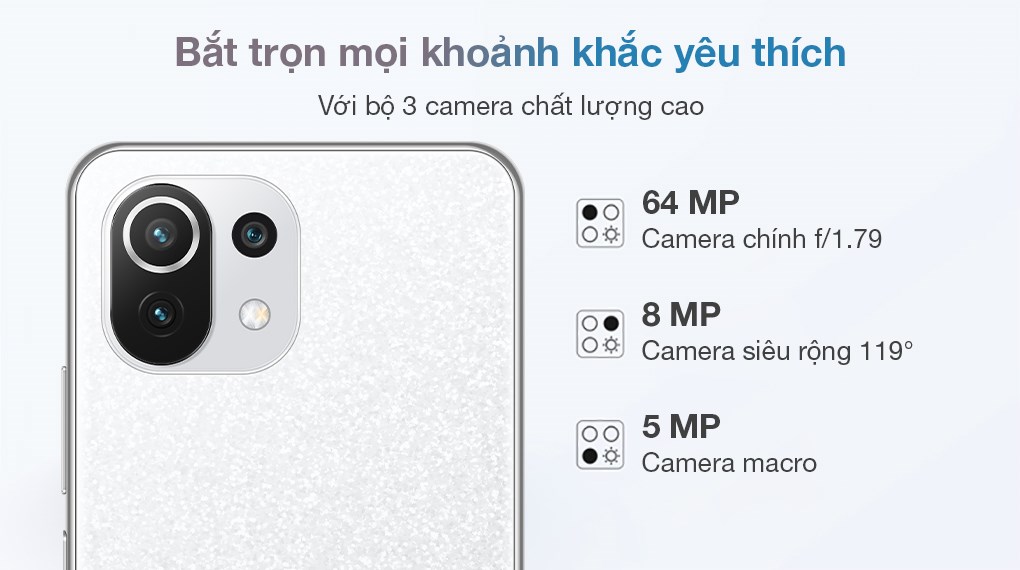 Điện thoại Xiaomi 11 Lite 5G NE Trắng Swarovski