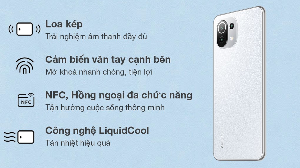Điện thoại Xiaomi 11 Lite 5G NE Trắng Swarovski