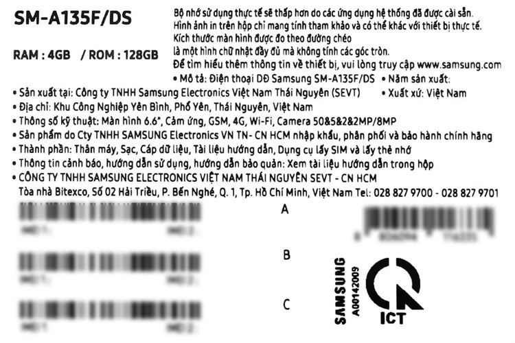 Điện thoại Samsung Galaxy A13 4GB