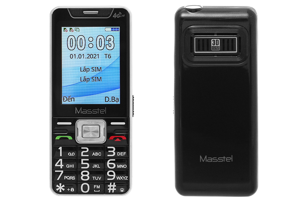 Điện thoại Masstel IZI 55 4G Màu Đen
