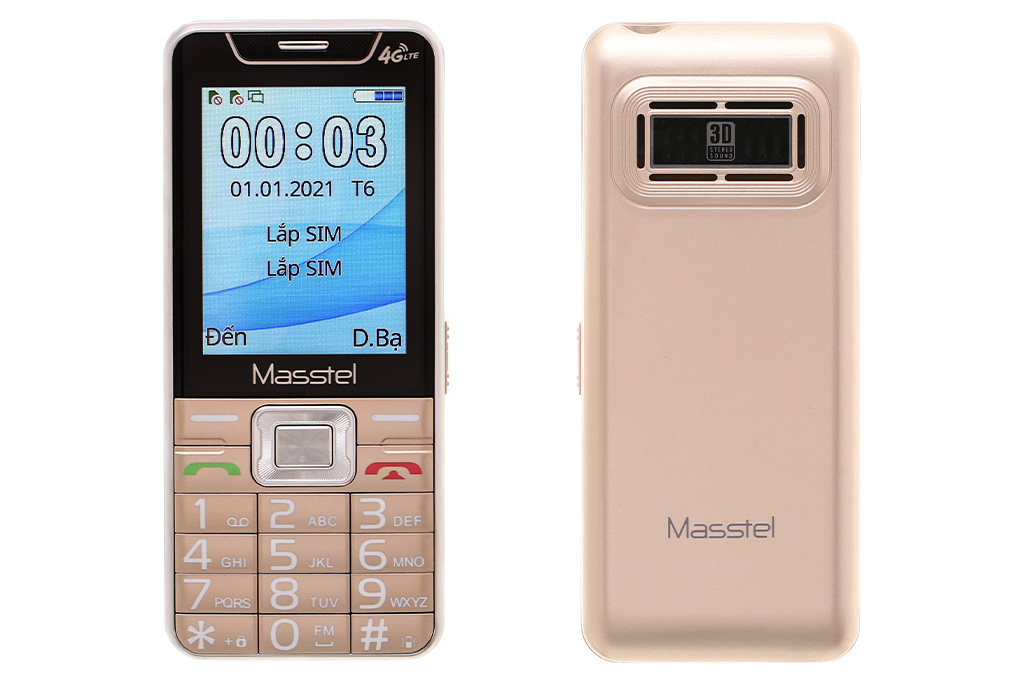 Điện thoại Masstel IZI 55 4G Màu Vàng đồng