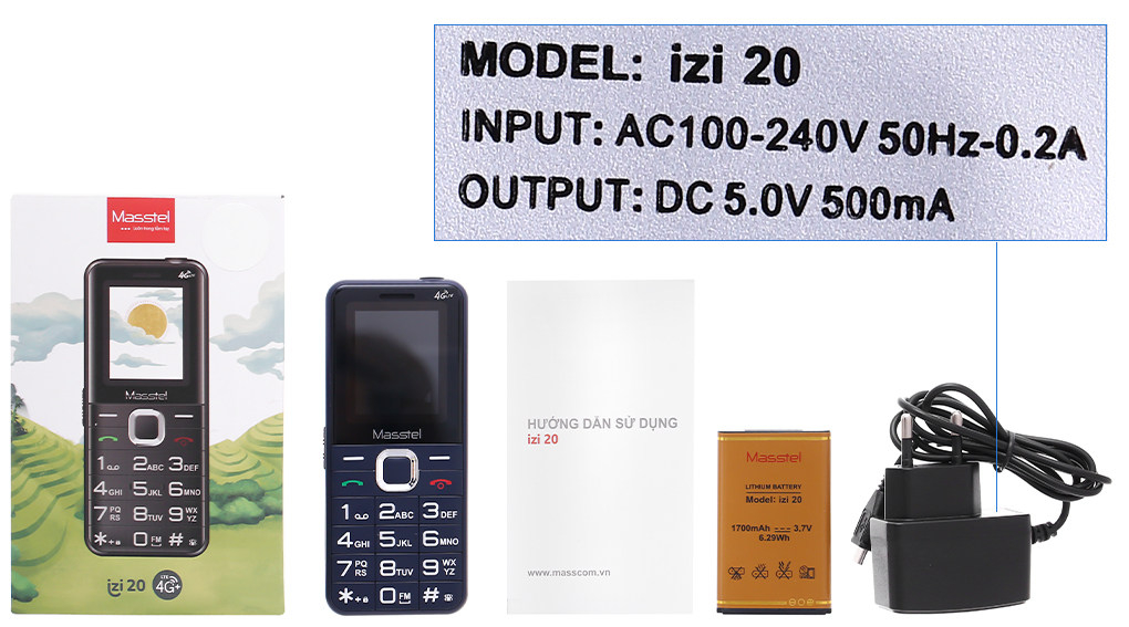 Bộ sản phẩm gồm: Hộp, Sách hướng dẫn, Sạc liền cáp MicroUSB