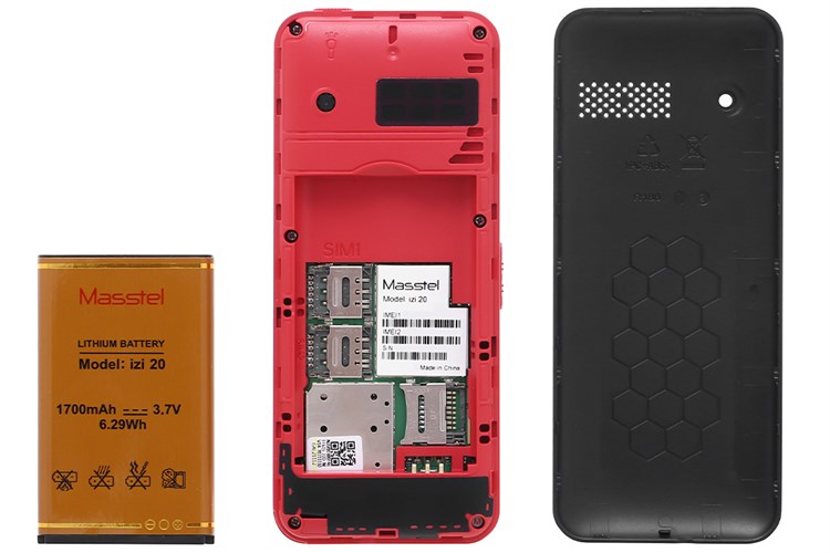 Điện thoại Masstel IZI 20 4G Màu Đen - Đỏ
