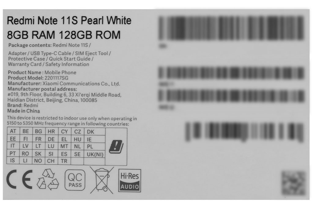 Điện thoại Xiaomi Redmi Note 11S Màu Trắng