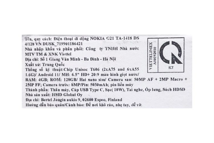 Điện thoại Nokia G21 Màu Xanh Dương