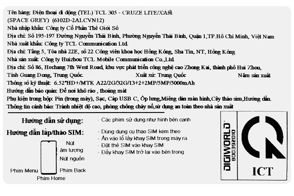 Điện thoại TCL 305
