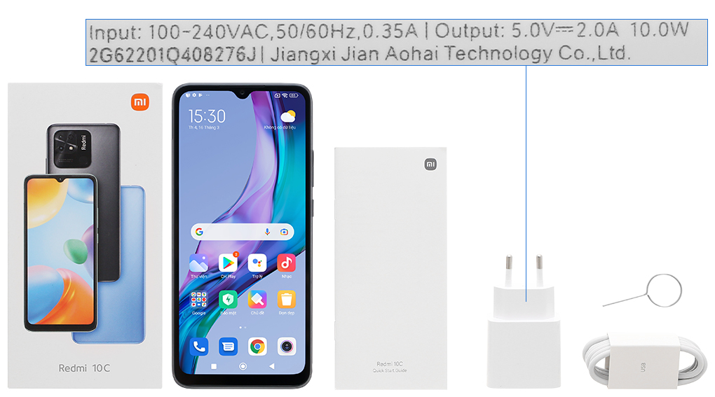 Bộ sản phẩm gồm: Hộp, Sách hướng dẫn, Cây lấy sim, Cáp Type C, Củ sạc nhanh rời đầu Type A