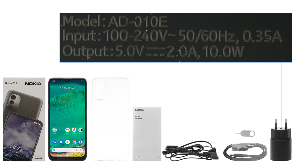 Bộ sản phẩm gồm: Hộp, Sách hướng dẫn, Cây lấy sim, Ốp lưng, Cáp Type C, Củ sạc nhanh rời đầu Type A