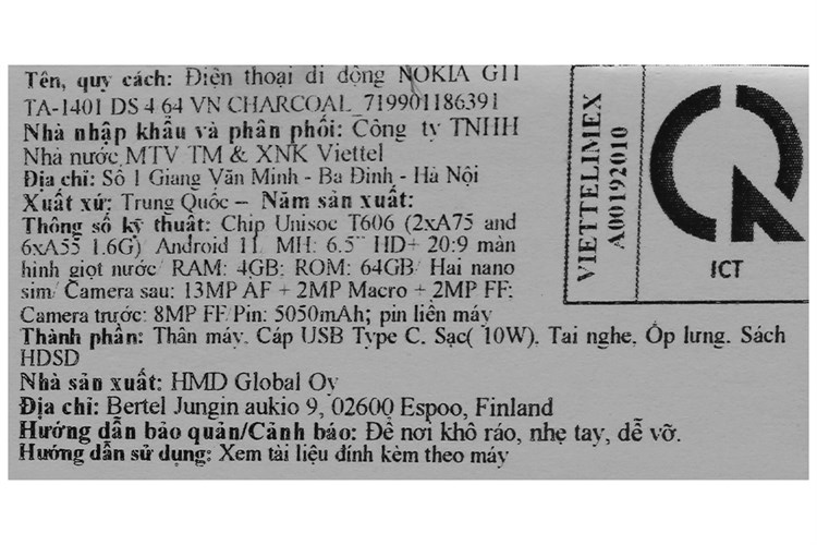 Điện thoại Nokia G11 Màu Xanh Dương