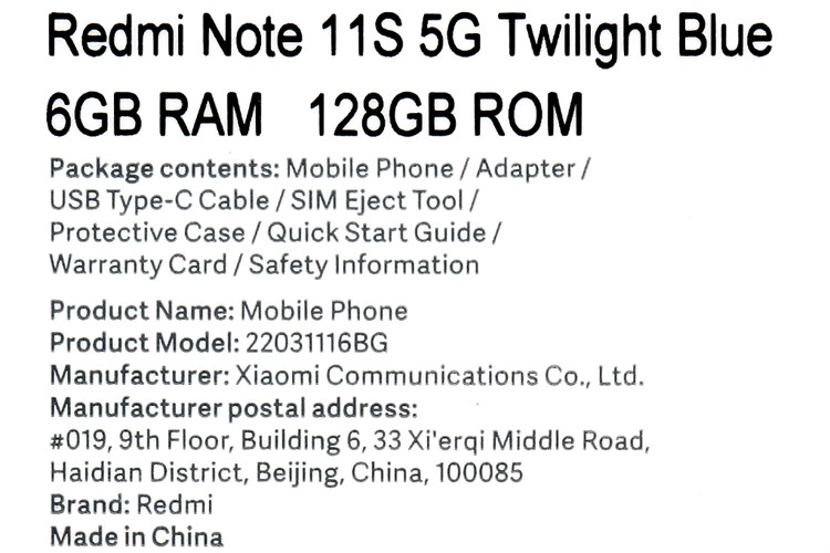 Điện thoại Xiaomi Redmi Note 11S 5G Màu Xanh dương đậm