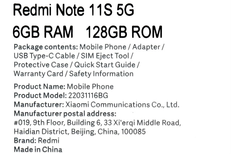 Điện thoại Xiaomi Redmi Note 11S 5G Màu Xanh dương nhạt