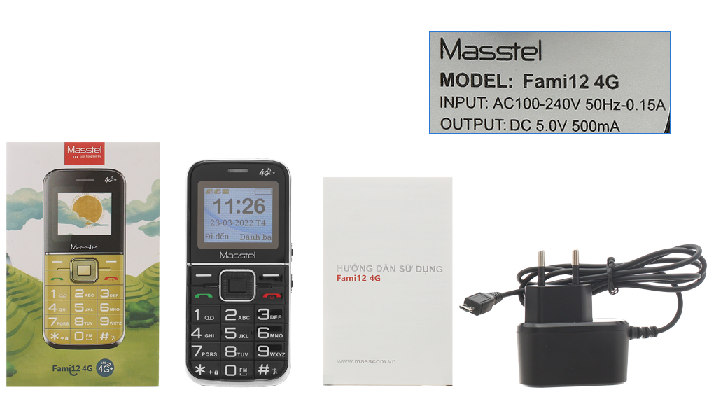 Bộ sản phẩm gồm: Hộp, Sách hướng dẫn, Sạc liền cáp MicroUSB