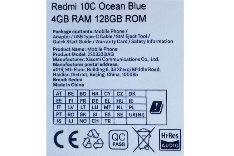 Điện thoại Xiaomi Redmi 10C 128GB Màu Xanh Dương