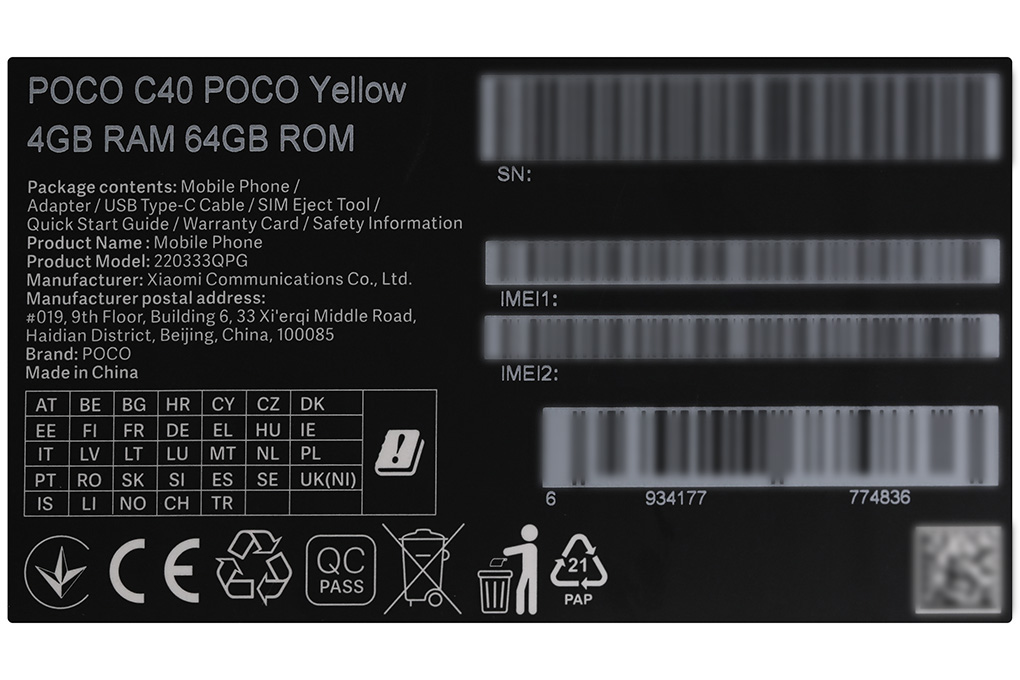 Điện thoại POCO C40 Màu Vàng