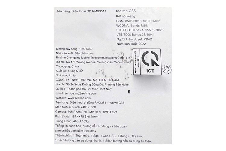 Điện thoại realme C35 128GB