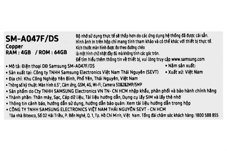 Điện thoại Samsung Galaxy A04s Màu Nâu