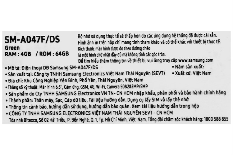 Điện thoại Samsung Galaxy A04s Màu Xanh lá đậm