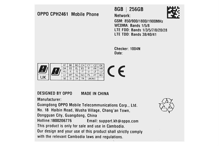 Điện thoại OPPO Reno8 Màu Đen