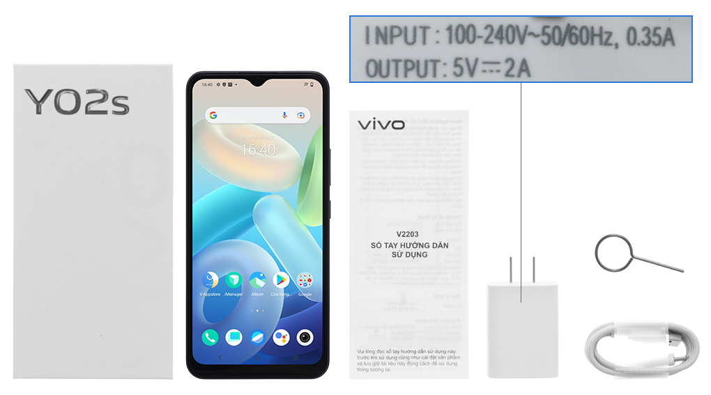 Bộ sản phẩm gồm: Hộp, Sách hướng dẫn, Cây lấy sim, Cáp Type C, Củ sạc rời đầu Type A