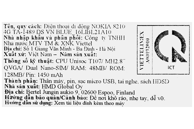 Điện thoại Nokia 8210 4G Màu Xanh