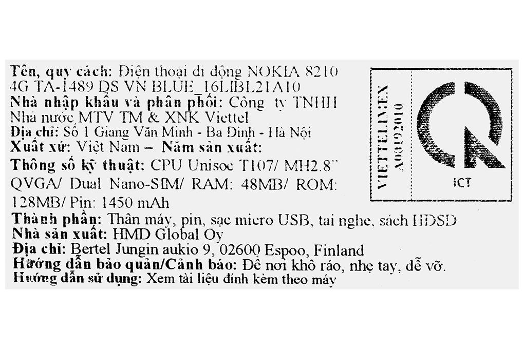 Điện thoại Nokia 8210 4G Màu Xanh
