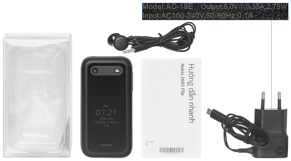 Bộ sản phẩm gồm: Hộp, Pin, Tai nghe, Sách hướng dẫn, Sạc liền cáp MicroUSB