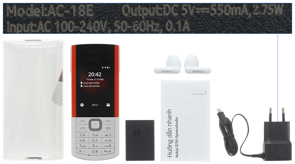 Bộ sản phẩm gồm: Hộp, Pin, Tai nghe, Sách hướng dẫn, Sạc liền cáp MicroUSB