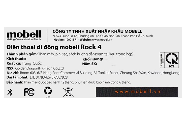 Điện thoại Mobell Rock 4 Màu Xanh lá