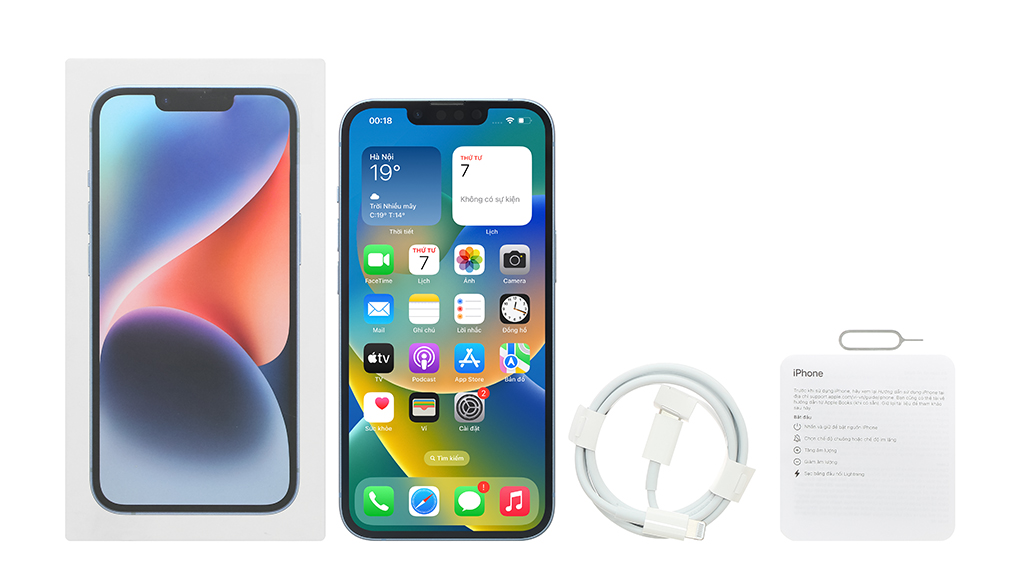 Bộ sản phẩm gồm: Hộp, Sách hướng dẫn, Cây lấy sim, Cáp Lightning - Type C