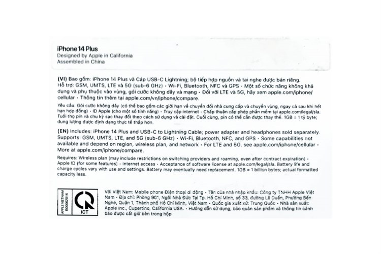 Điện thoại iPhone 14 Plus 256GB Màu Đỏ