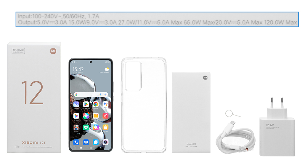 Bộ sản phẩm gồm: Hộp, Sách hướng dẫn, Cây lấy sim, Ốp lưng, Cáp Type C, Củ sạc nhanh rời đầu Type A