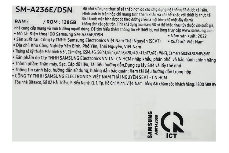 Điện thoại Samsung Galaxy A23 5G 6GB