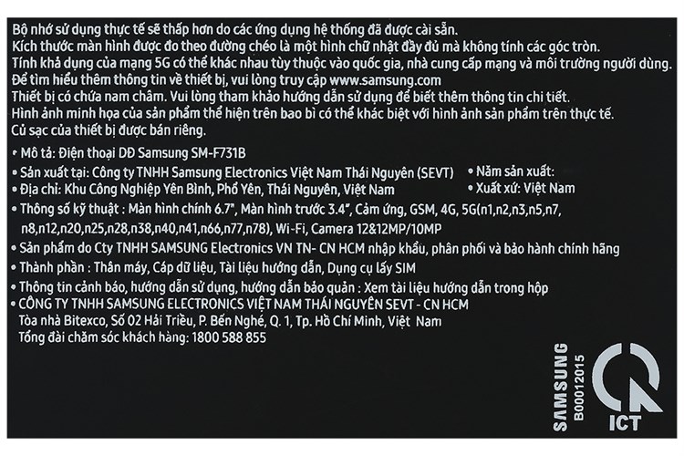 Điện thoại Samsung Galaxy Z Flip5 5G 8GB/256GB Màu Xám