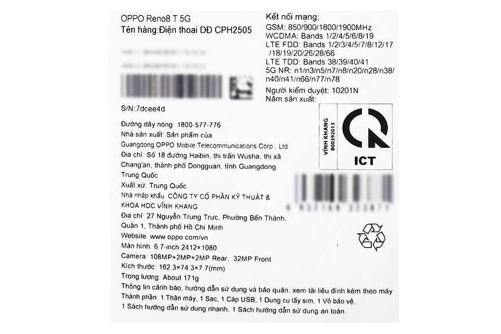 Điện thoại OPPO Reno8 T 5G 128GB Màu Đen
