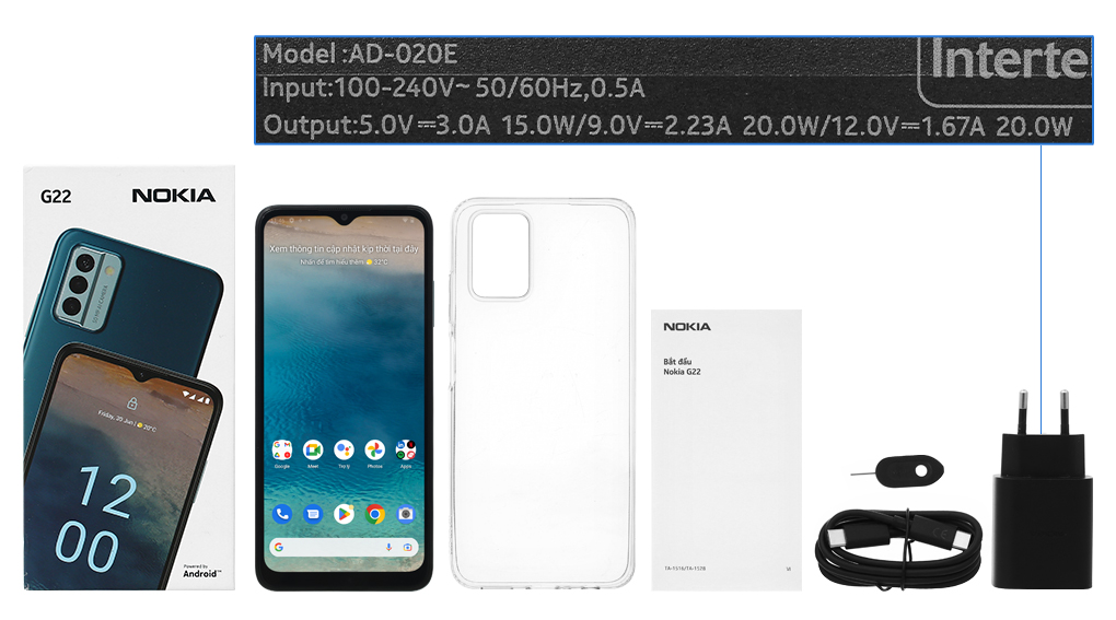 Bộ sản phẩm gồm: Hộp, Sách hướng dẫn, Cây lấy sim, Ốp lưng, Cáp Type C, Củ sạc nhanh Type C