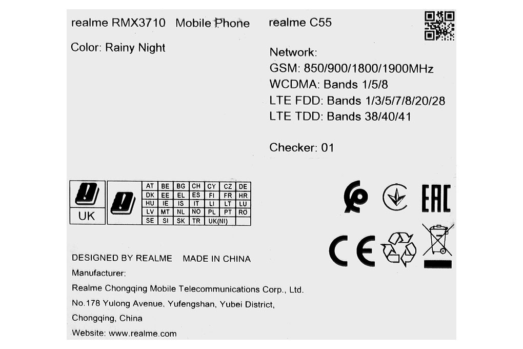 Điện thoại realme C55 8GB/256GB Màu Đen