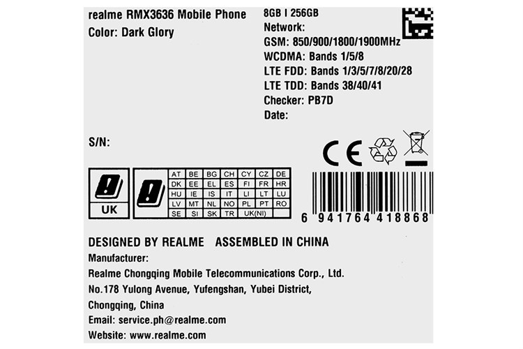 Điện thoại realme 11 8GB/256GB Màu Đen