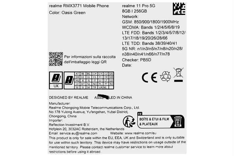 Điện thoại realme 11 Pro 5G Màu Xanh lá nhạt