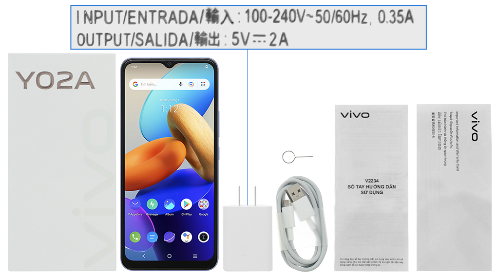 Bộ sản phẩm gồm: Hộp, Sách hướng dẫn, Cây lấy sim, Miếng dán màn hình, Cáp microUSB, Củ sạc rời đầu Type A