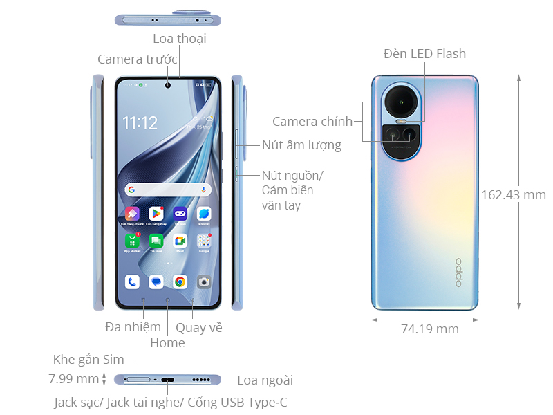 Điện thoại OPPO Reno10 5G 256GB