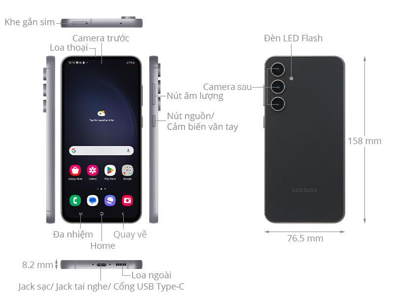 Samsung Galaxy S23 FE 5G 8GB/128GB Xanh mint/Trắng