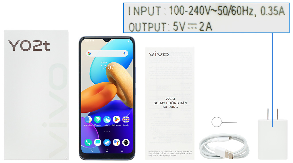 Bộ sản phẩm gồm: Hộp, Sách hướng dẫn, Cây lấy sim, Cáp microUSB, Củ sạc rời đầu Type A