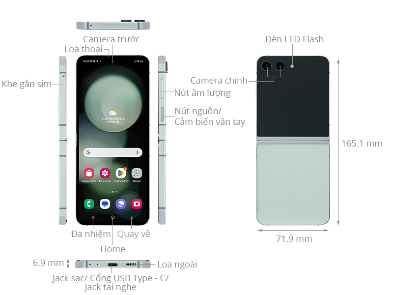 Điện thoại Samsung Galaxy Z Flip5 5G 512GB