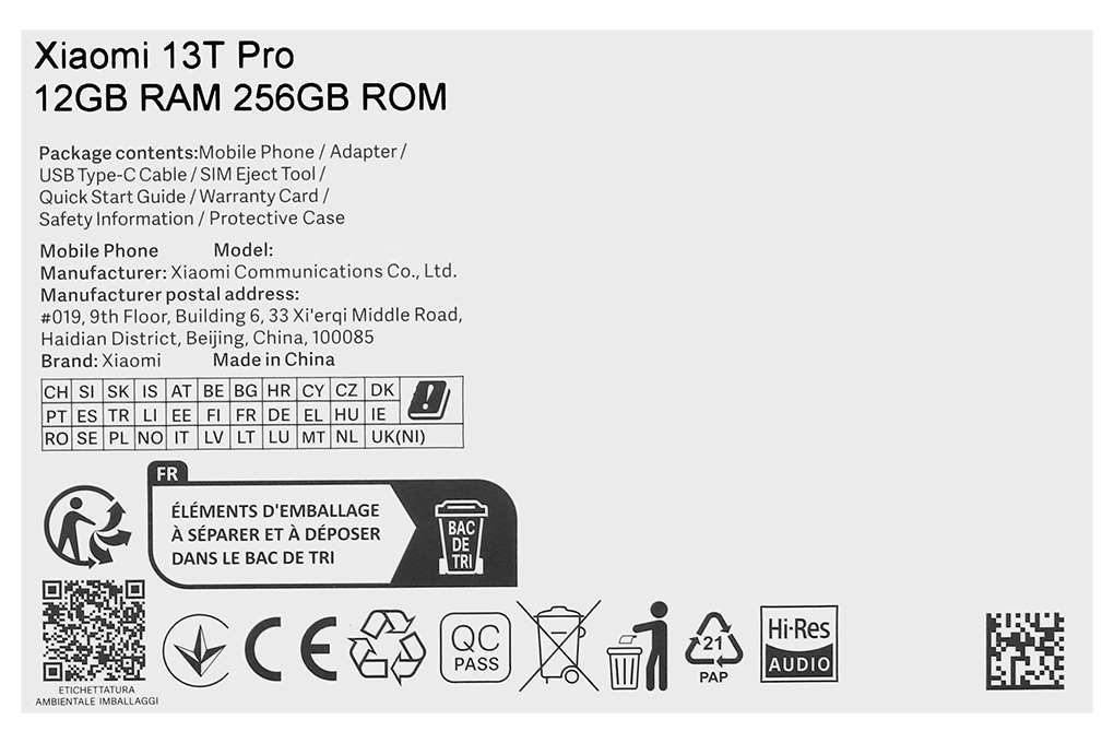 Điện thoại Xiaomi 13T Pro 5G Màu Đen