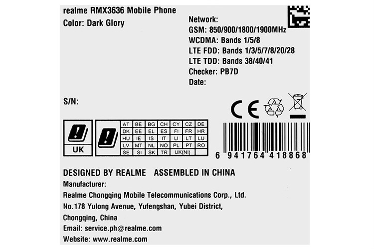 Điện thoại realme 11 8GB/128GB Màu Đen