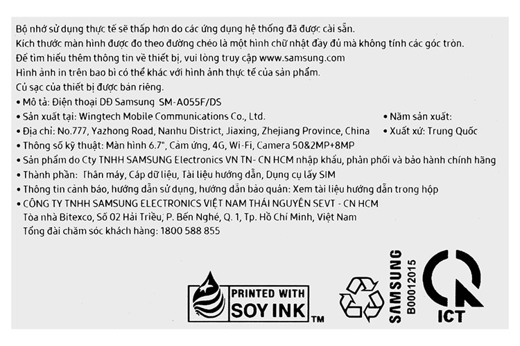 Điện thoại Samsung Galaxy A05 6GB/128GB Màu Bạc